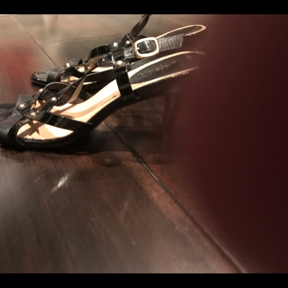 Patent leather strappy sandals